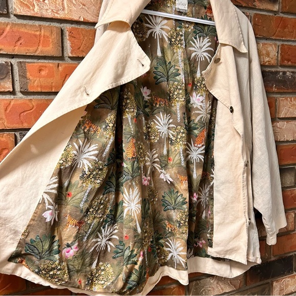 Nicobar Batwing Linen Cotton Jacket - Beige - Picture 7 of 13